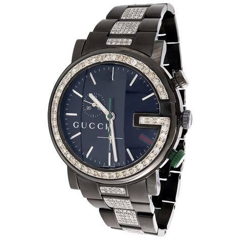 gold mens gucci watch|men's black diamond Gucci watch.